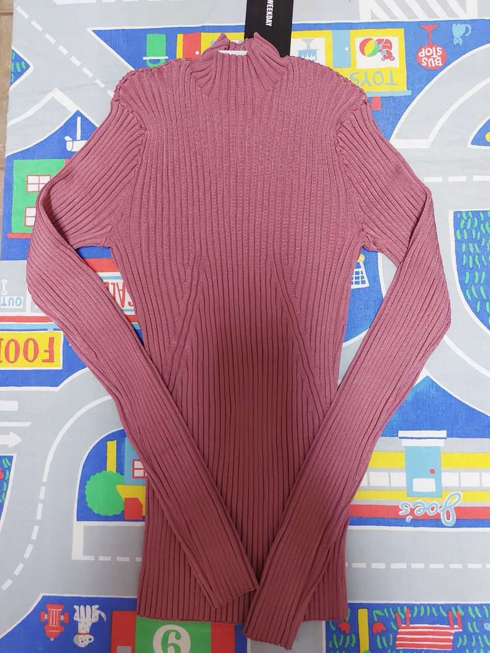 Weekday dusty pink mock neck sweater
